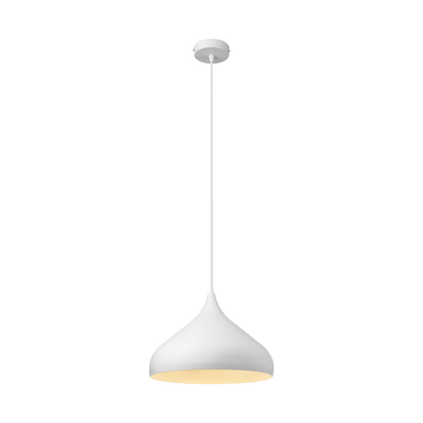 Domus NOVA-420 - Large 420mm 1 Light Metal Dome Pendant White