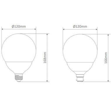 Domus KEY-G120 - 17W LED G120 Spherical Shape Frosted Glass Globe - B22/E27-Domus Lighting-Ozlighting.com.au