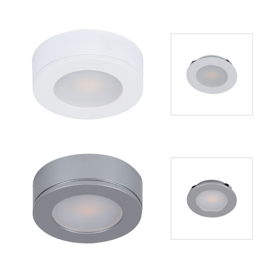 Domus ASTRA-4 - 4W 12V Recessed/Surface Mounted LED Cabinet Light - 5000K - DRIVER REQUIRED