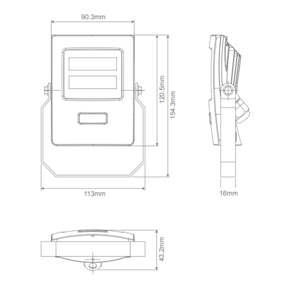 Domus BLAZE-10 - 10W LED Exterior DIY Polycarbonate Fascia Coastal Floodlight IP66 5000K