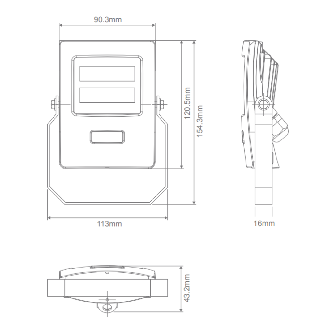 Domus BLAZE-10 - 10W LED Exterior DIY Polycarbonate Fascia Coastal Floodlight IP66 5000K