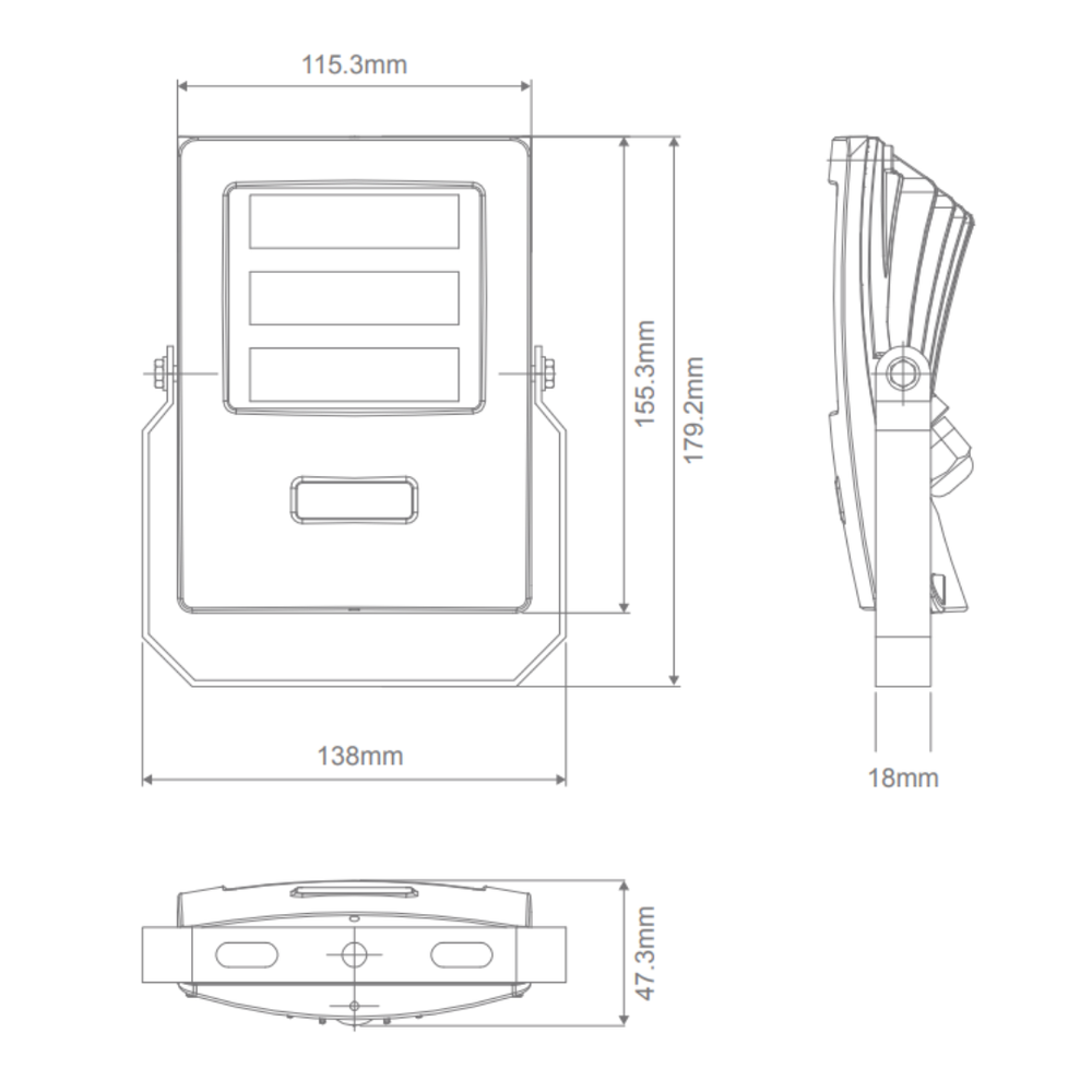 Domus BLAZE-20 - 20W LED Exterior DIY Polycarbonate Fascia Coastal Floodlight IP66 3000K