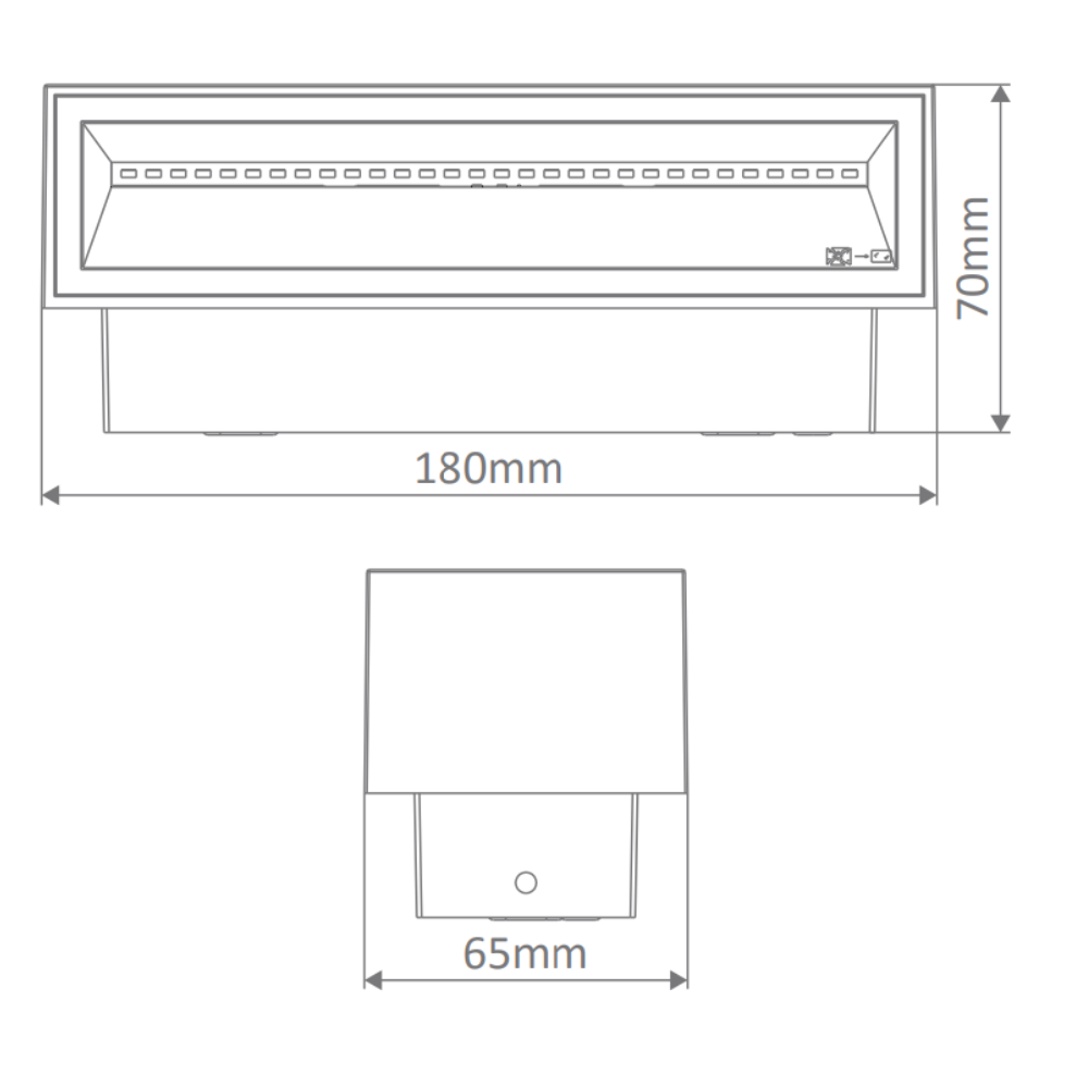 Domus BLOCK-12 - 12W LED Modern Exterior Up/Down Wall Light IP65 - Black