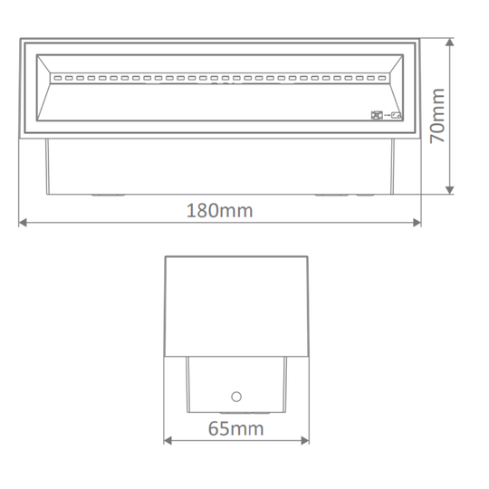 Domus BLOCK-12 - 12W LED Modern Exterior Up/Down Wall Light IP65 - Black
