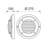 Boluce BL-1009 LEM - Exterior Large Round Bunker Light with Grille Fascia IP55 White