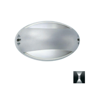 Boluce BL-9039 AIRONE - Exterior Oval Bunker Light with Middle Band Fascia IP54 Silver