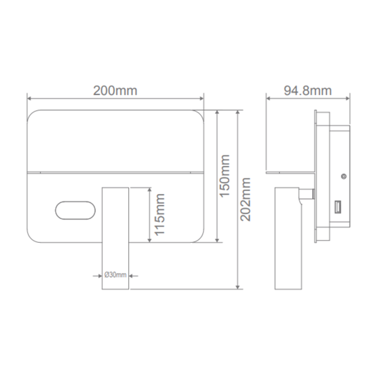 Domus CHARGE-02 - 4.5W 240V LED Interior Wall Light IP40 - 3000K - White