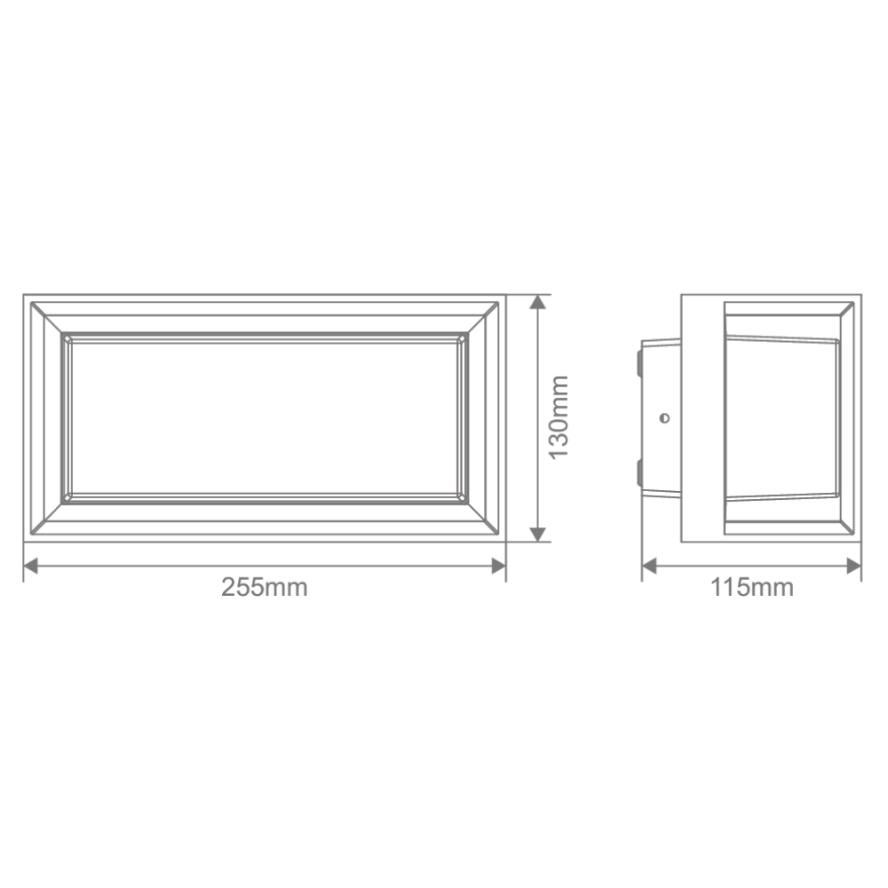Domus COMO-6 - 6W LED Modern Exterior Flush Wall Light IP65 - Dark Grey