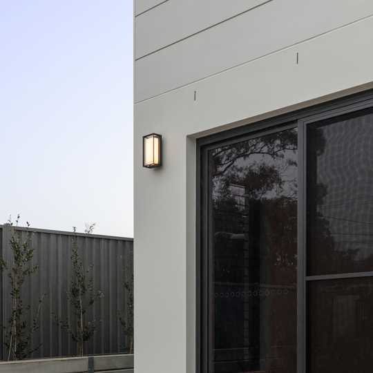 Domus COMO-6 - 6W LED Modern Exterior Flush Wall Light IP65 - Dark Grey