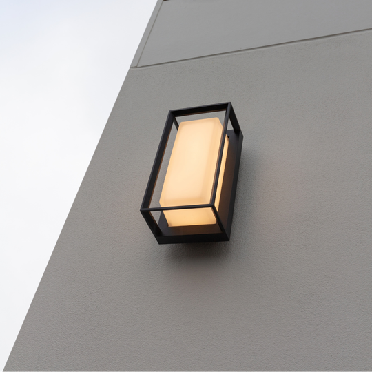 Domus COMO-6 - 6W LED Modern Exterior Flush Wall Light IP65 - Dark Grey