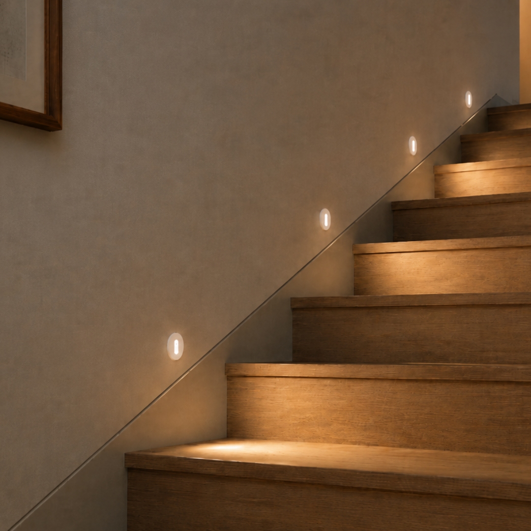 Domus CAMINO-ROUND-SLOT - 3W LED Tri-Colour Dimmable Round Recessed Steplight IP54