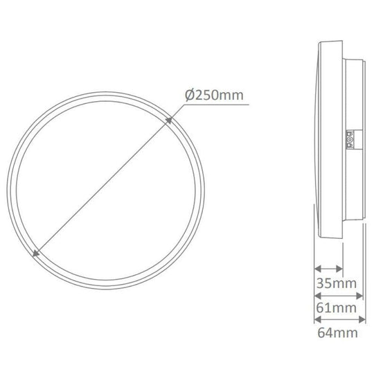 Domus EASY - 10W/18W/25W LED Tri-Colour Dimmable Round 250/300/400mm Ceiling Light IP54-Domus Lighting-Ozlighting.com.au