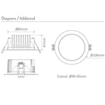 Domus HANDY - 8W LED Tri-Colour Dimmable Deep Face Downlight IP54-Domus Lighting-Ozlighting.com.au