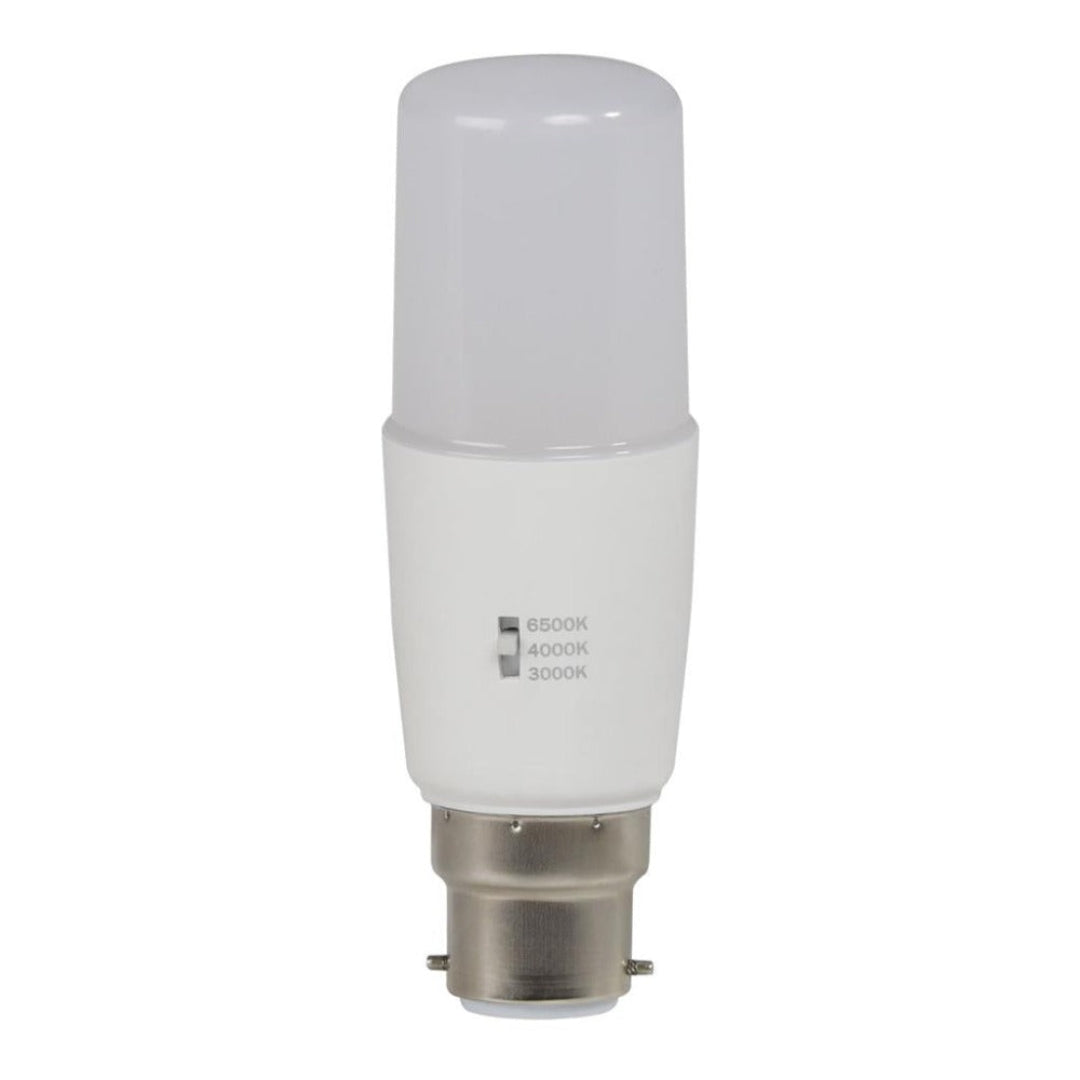 Domus KEY-T40 - 8W LED Tri-Colour Dimmable Tubular T40 Frosted Globe - B22/E27-Domus Lighting