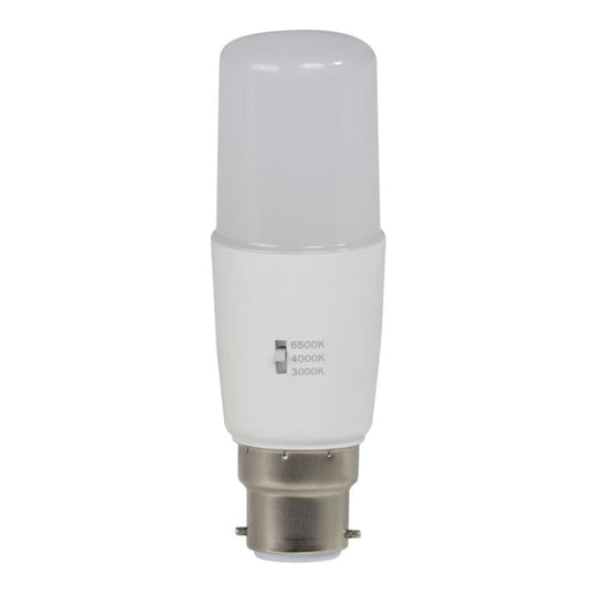 Domus KEY-T40 - 8W LED Tri-Colour Dimmable Tubular T40 Frosted Globe - B22/E27-Domus Lighting
