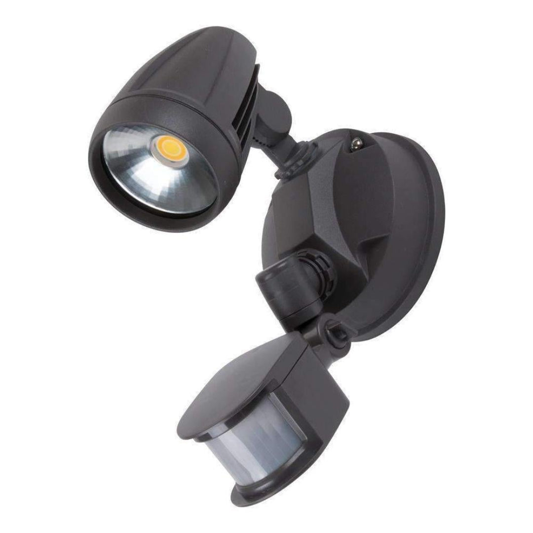 Domus MURO-PRO-15S - 15W LED Tri-Colour Single Head LED Exterior Spotlight With Sensor IP44-Domus Lighting