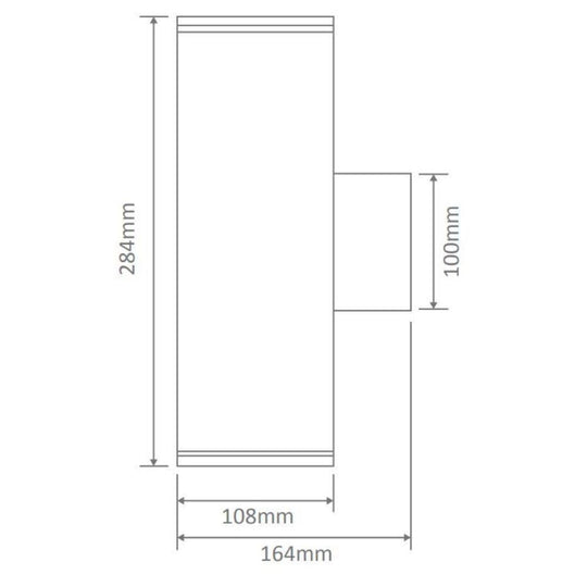 Domus PIPER-2 - Large Round or Square Up/Down Exterior Wall Light IP65-Domus Lighting-Ozlighting.com.au