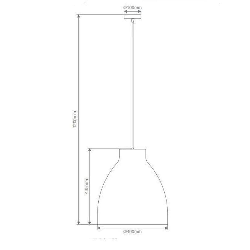 Domus ZOEY-400 - Large 400mm 1 Light Metal Pendant White