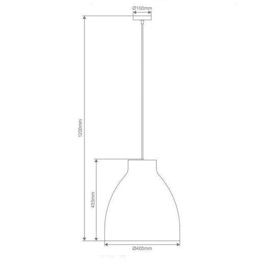 Domus ZOEY-400 - Large 400mm 1 Light Metal Pendant White