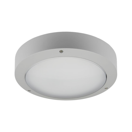 CoLab ENVIRO-LITE-360-SEN - 17W LED Round Exterior Plain Fascia Commercial Wall/Ceiling Light With Motion Sensor Silver IP65