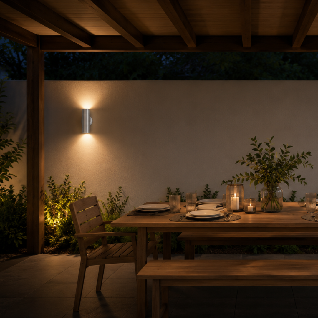 Domus ELITE - 2xGU10 LED Exterior Up/Down Wall Light IP65 - BASE ONLY - LAMP REQUIRED