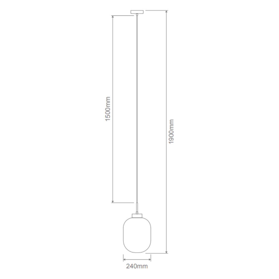 Domus FLAUNT-CLEAR - Clear Oval Glass Pendant