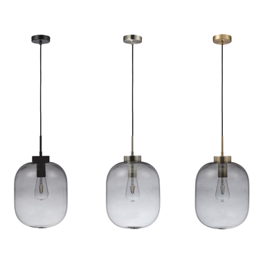 Domus FLAUNT-SMOKE - Smoke Oval Glass Pendant