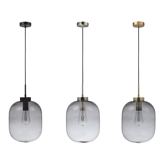 Domus FLAUNT-SMOKE - Smoke Oval Glass Pendant