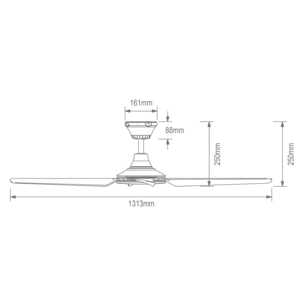 Domus FRESCO-52 - 4 Blade 52" 1320mm DC IP66 Outdoor Ceiling Fan - White