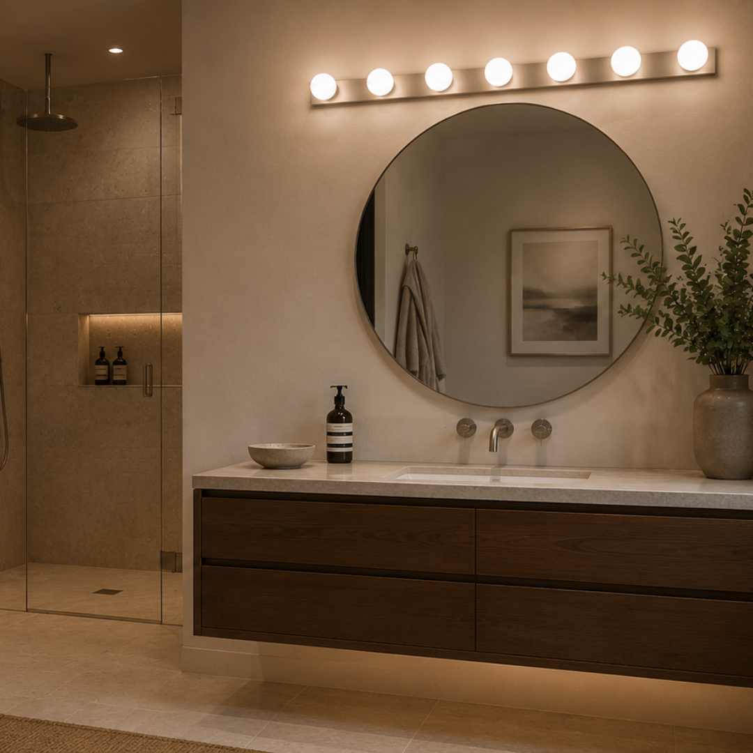 Domus HL-804-7 - 240V 7 Bulb Hollywood Vanity Light - 76cm