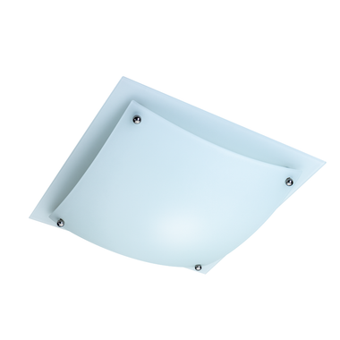 Lummax LM-018-30G - 1xE27 30cm Square Double Glass Ceiling Light IP20 - Frosted Glass Base