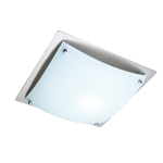 Lummax LM-018-30SCH - 1xE27 30cm Square Double Glass Ceiling Light IP20 - Satin Chrome Base