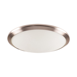 Lummax LM-098-30 - 1xE27 30cm Round Ceiling Light IP20 Satin Chrome Trim / Opal Glass