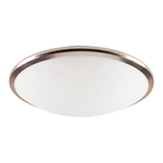 Lummax LM-098-40 - 2xE27 40cm Round Ceiling Light IP20 Satin Chrome Trim / Opal Glass