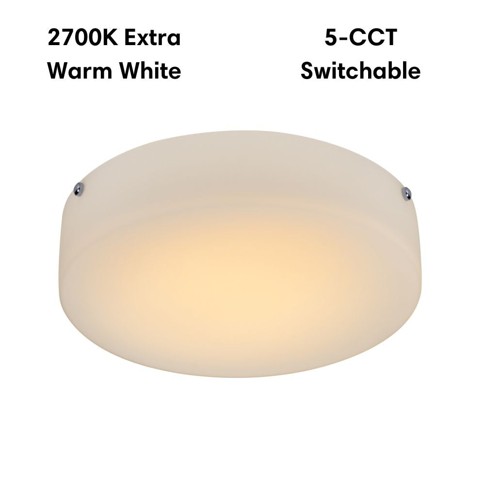 Lummax LM-108-40 - 24W LED 5-CCT Dimmable Round 37cm Satin Opal Glass Ceiling Light IP20