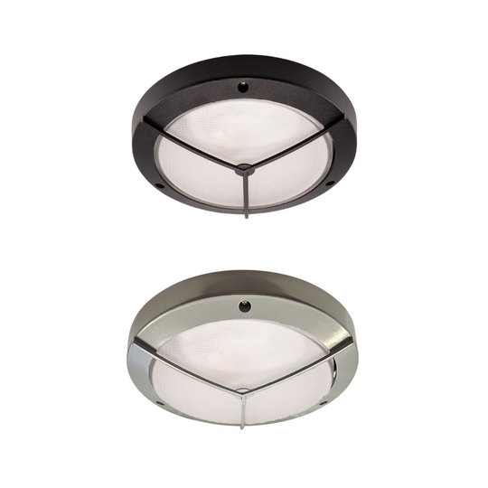 Lummax LM-2002 - Round 270mm Exterior Bunker Ceiling/Wall Light With Star Guard Fascia IP54