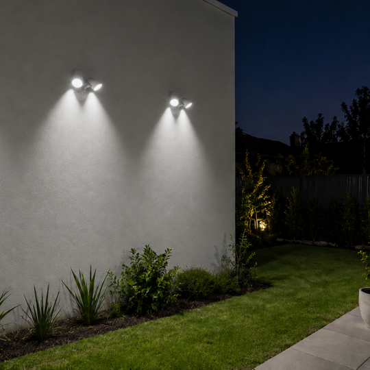 Lummax EXWB826 - 26W LED Single Colour Twin Head Exterior Spotlight IP54