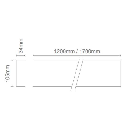 Domus MAX-35 - 1700mm LED Tri-Colour Dimmable Linear Pendant - TRIO