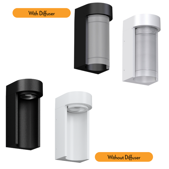 Domus MILEY-10 - 10W LED Tri-Colour Modern Exterior Downward Wall Light IP65