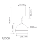 Domus MOON-PDT-FLOOD - 6/9W LED Power Tri-Colour Switchable Dimmable Pendant