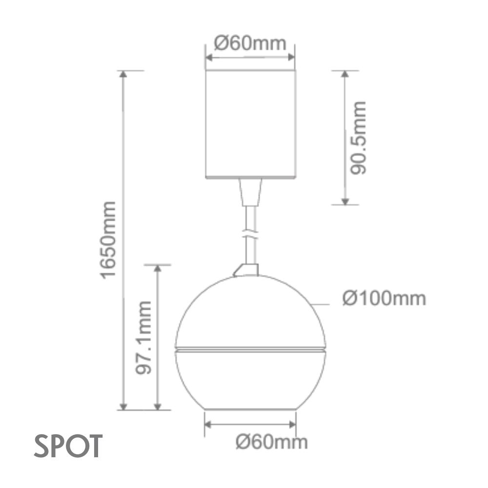Domus MOON-PDT-SPOT - 6/9W LED Power Tri-Colour Switchable Dimmable Pendant