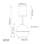 Domus MOON-PDT-SPOT - 6/9W LED Power Tri-Colour Switchable Dimmable Pendant