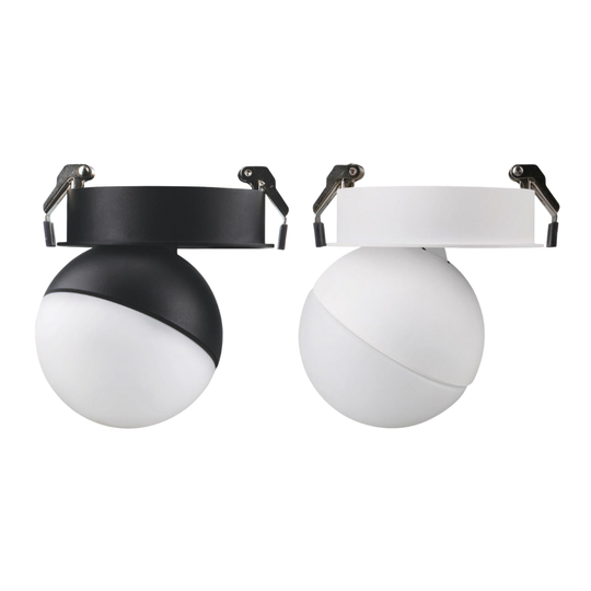 Domus MOON-REC-OPAL - 6/9W LED Power Tri-Colour Switchable Dimmable Semi-Recessed Downlight
