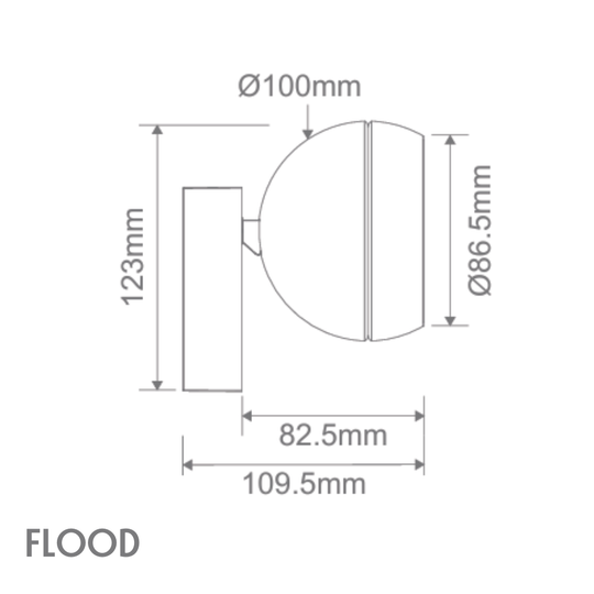 Domus MOON-SM-FLOOD - 6/9W LED Power Tri-Colour Switchable Dimmable Surface Mount Downlight