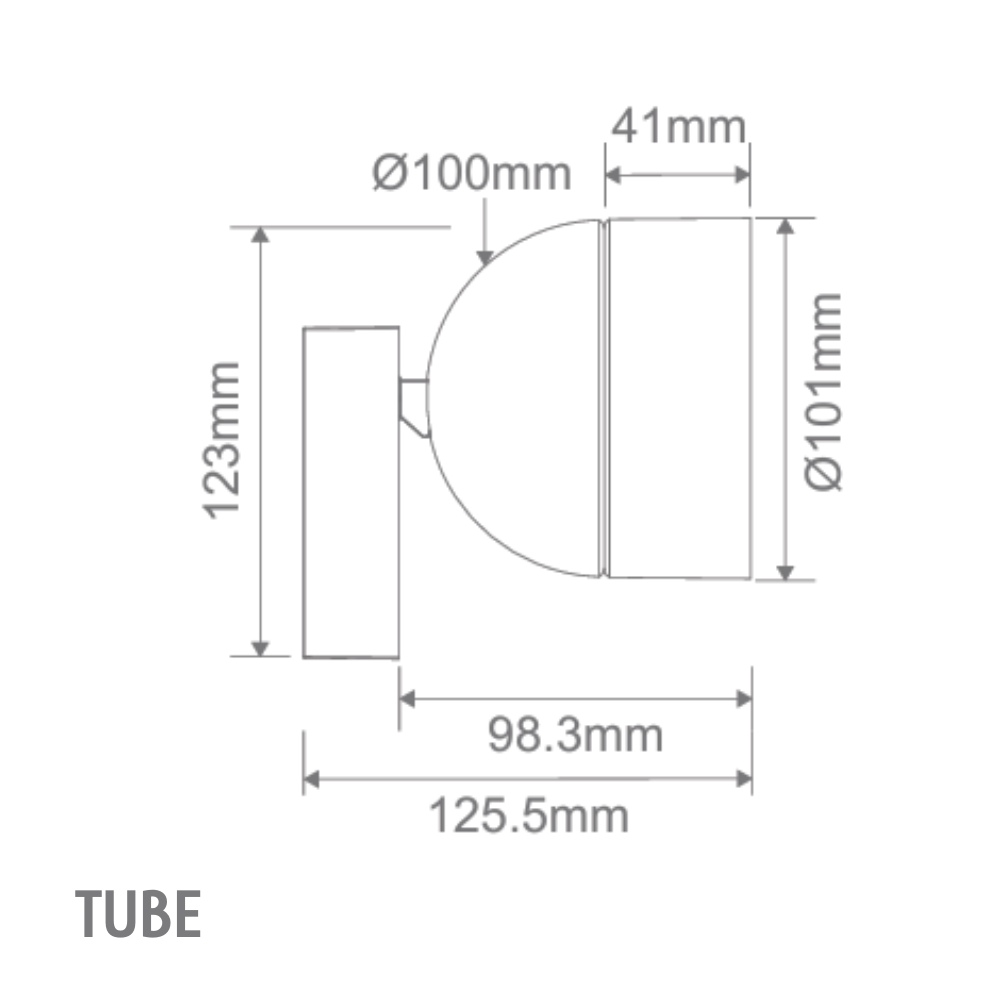 Domus MOON-SM-TUBE - 6/9W LED Power Tri-Colour Switchable Dimmable Surface Mount Downlight