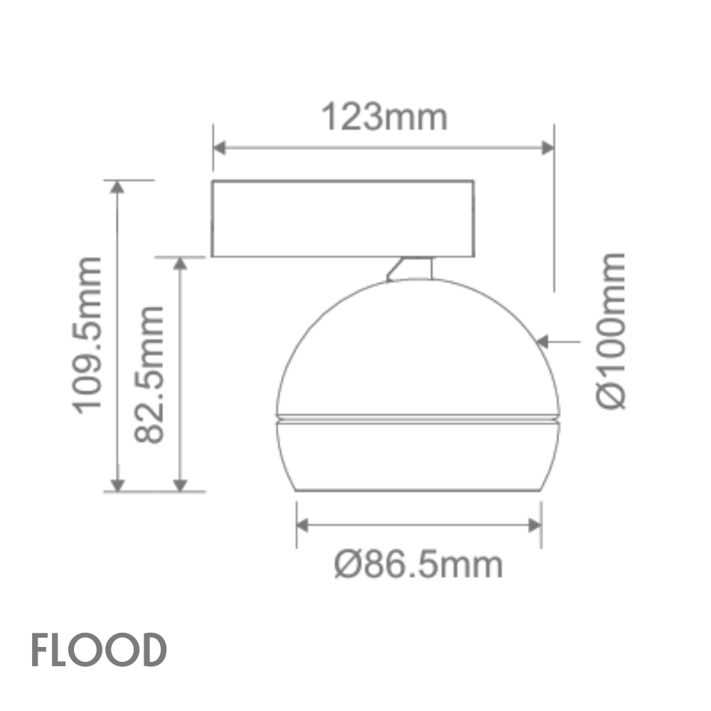 Domus MOON-WALL-FLOOD - 6/9W LED Power Tri-Colour Switchable Dimmable Interior Wall Light - Black