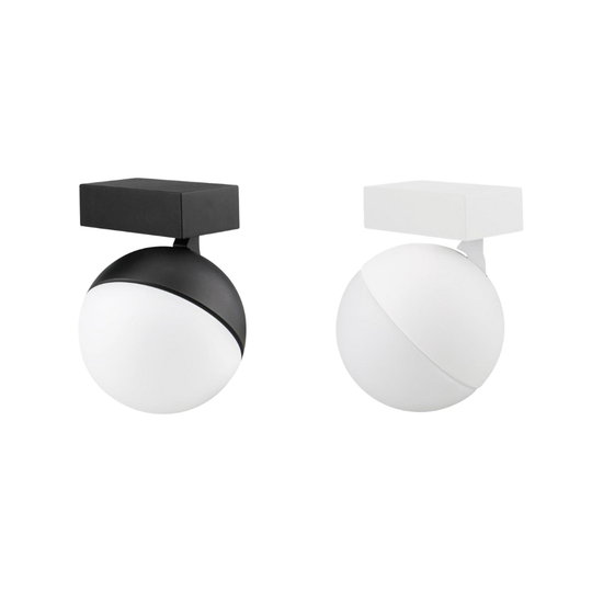 Domus MOON-WALL-OPAL - 6/9W LED Power Tri-Colour Switchable Dimmable Interior Wall Light - Black