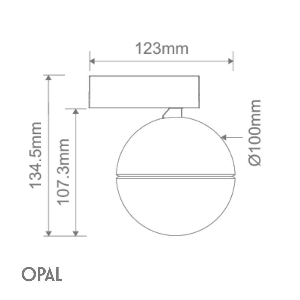 Domus MOON-WALL-OPAL - 6/9W LED Power Tri-Colour Switchable Dimmable Interior Wall Light - Black