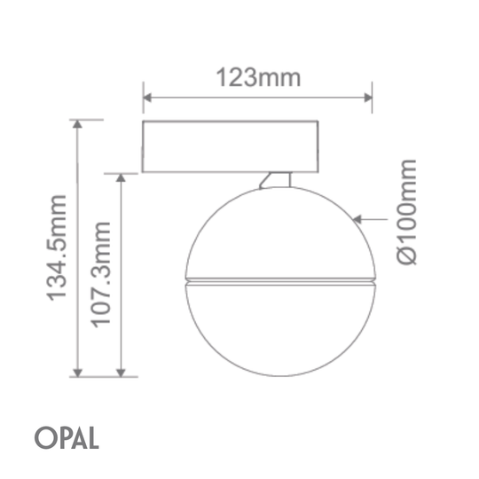 Domus MOON-WALL-OPAL - 6/9W LED Power Tri-Colour Switchable Dimmable Interior Wall Light - Black
