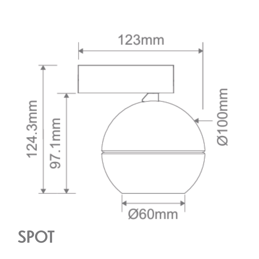 Domus MOON-WALL-SPOT - 6/9W LED Power Tri-Colour Switchable Dimmable Interior Wall Light - Black